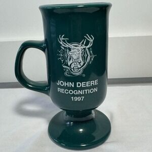 Vintage 1997 John Deere Recognition Mug Cub Green Made in‎ USA Footed & Handle
